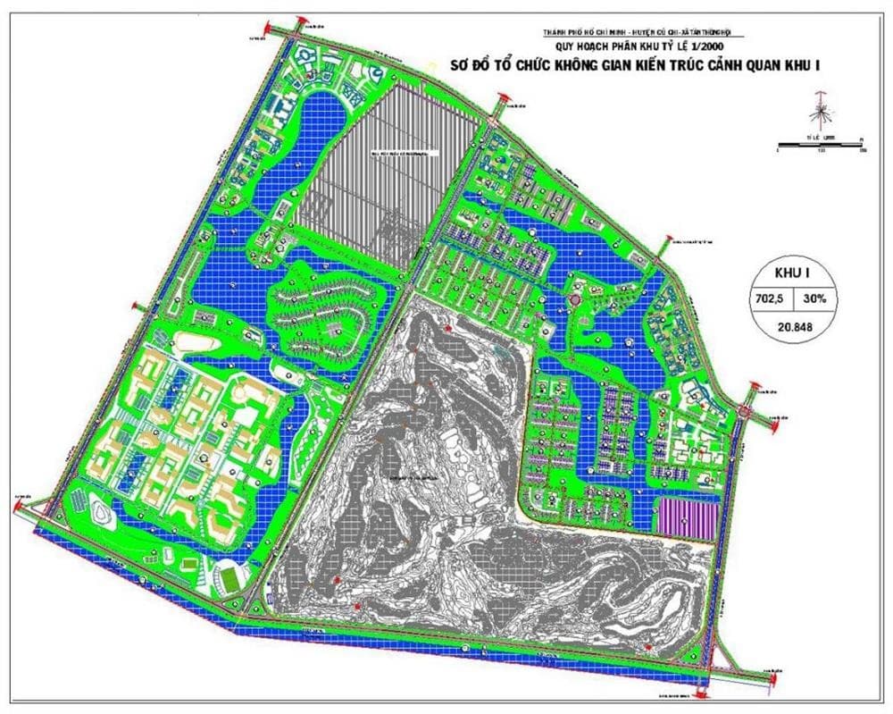 Mặt bằng khu 1 dự án Vinhomes Hóc Môn